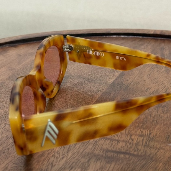 Attico x Linda Farrow Tortoise Shell Sunglasses with Pink...